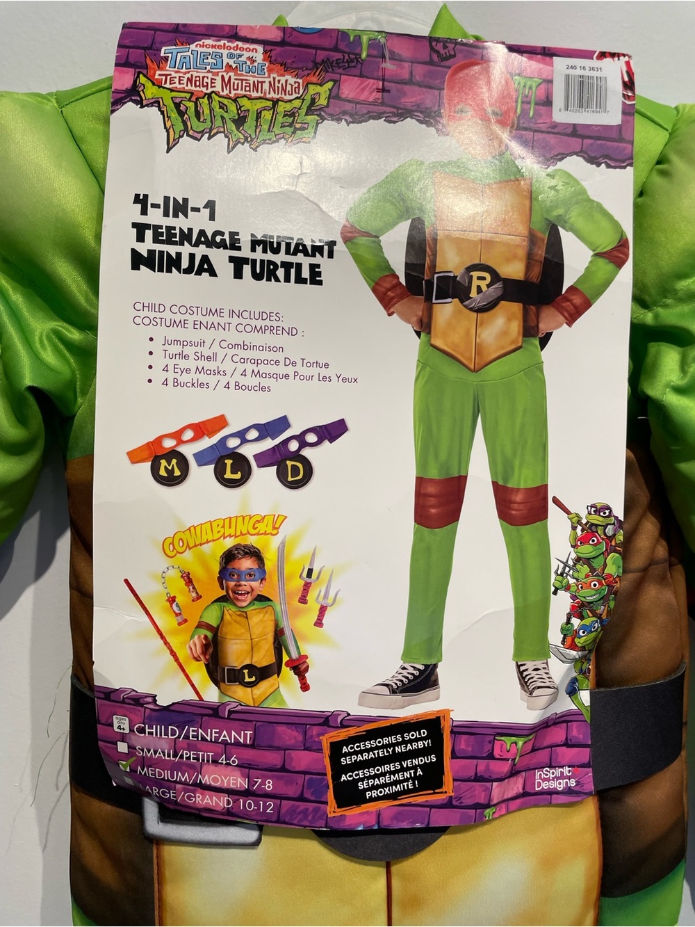 Teenage Mutant Ninja Turtle Tales Kids 4-in-1 Costume Jumpsuit Green M (7-8) NWT - Picture 2 of 7